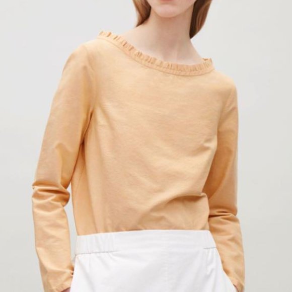 COS Ruffle LS Linen Cotton Shirt - Picture 1 of 7